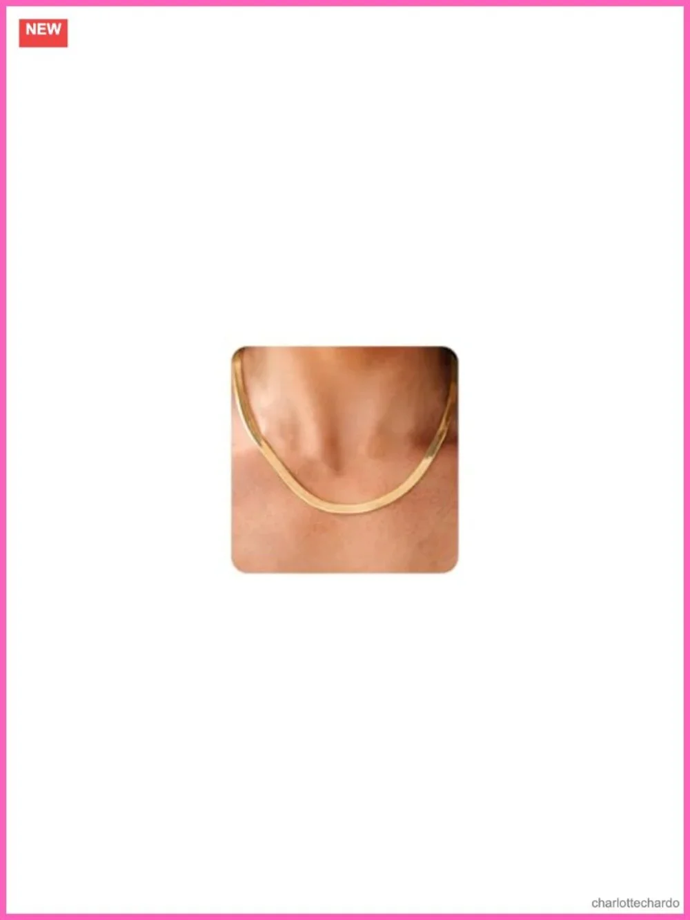 14k Gold Plated Snake Chain Necklace, 16.5